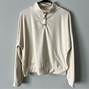 Women's Cream Pullover Sweatshirt, Size Large